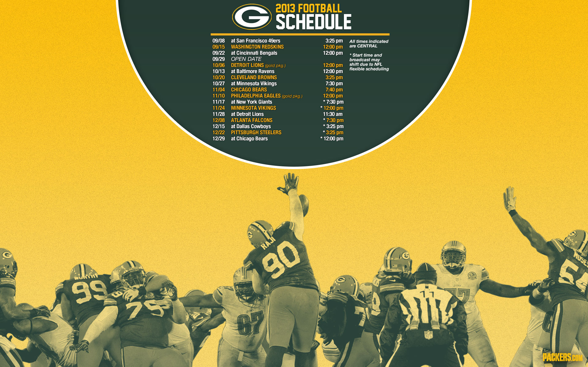 Green Bay Packers Schedule 2013 wallpaper   1001992