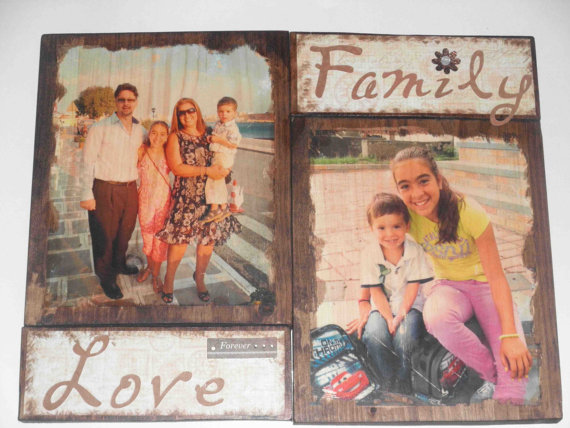 Custom made wood photo transfer   photo collage pictures on wood