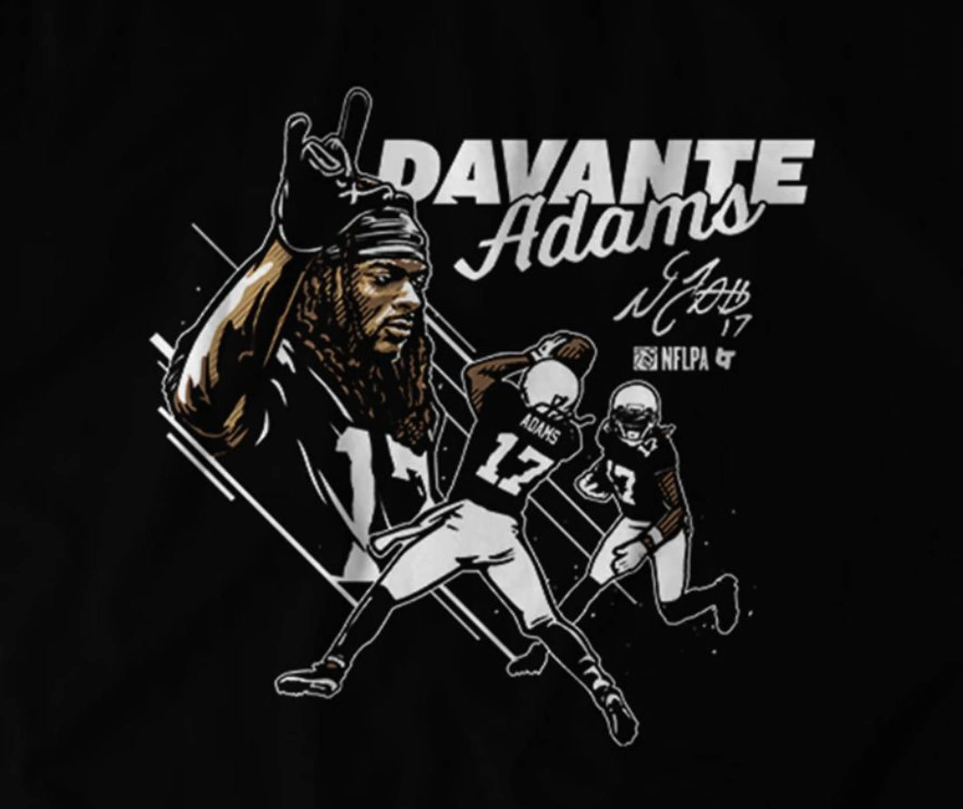 Davante Adams, wide receiver for the Las Vegas Raiders, in action, making a dynamic play. This stylized image captures the energy and excitement of Raider football