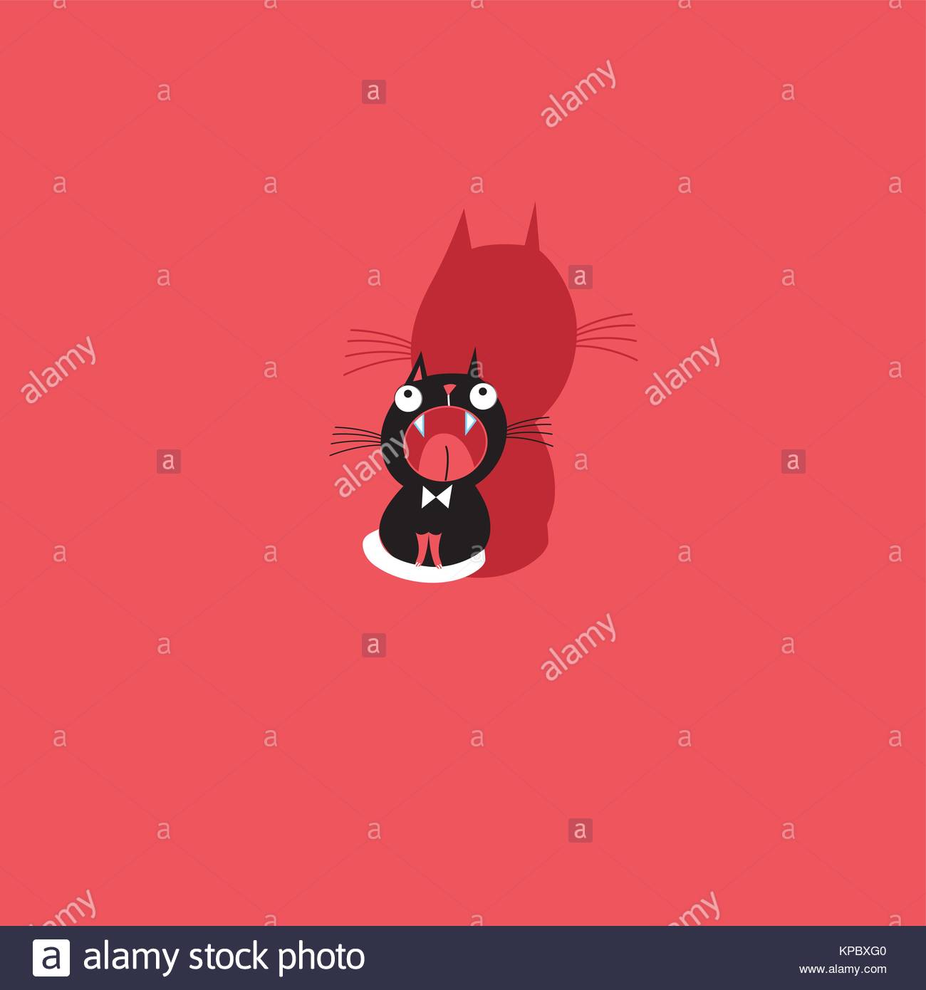 Vector Funny Kitten Sign On Red Background Stock Art