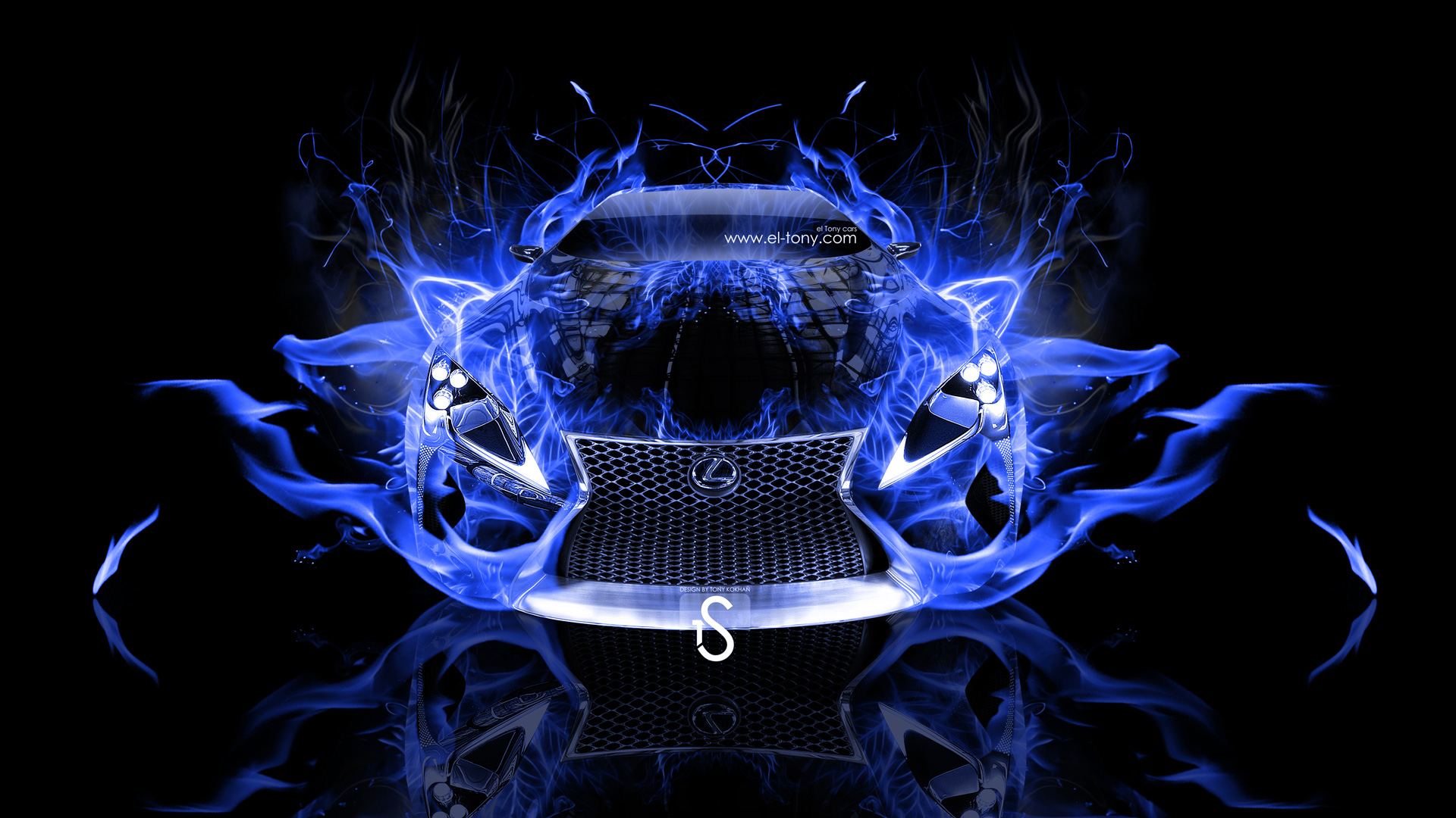 Lexus LF LC Blue Fire Abstract Car 2013 HD Wallpapers design by Tony 1920x1080