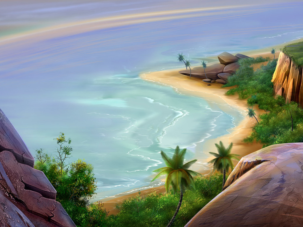 HD tropical island beach scenery wallpaper Desktop Background