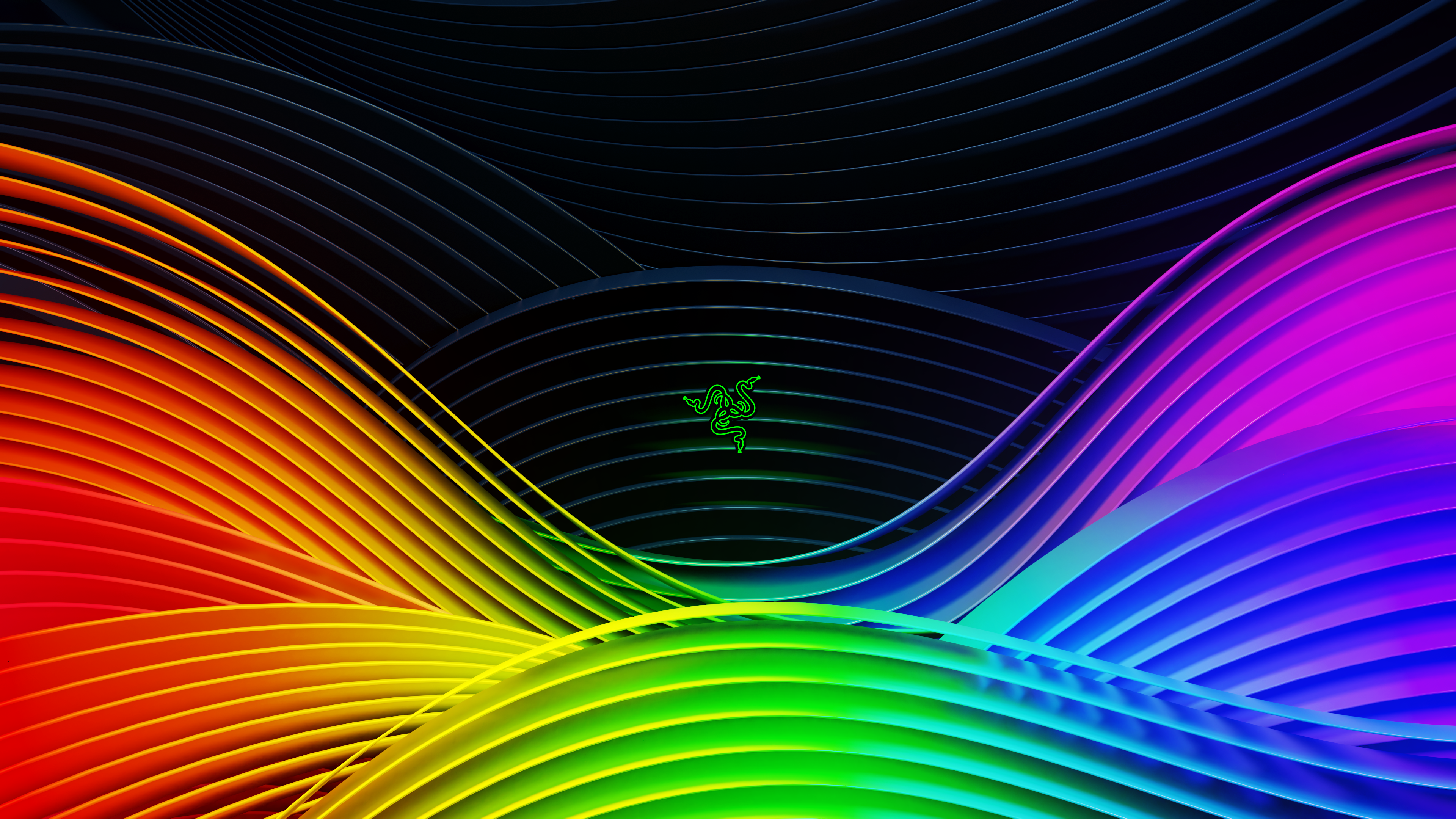 Razer Wallpaper 4k Colorful Spectrum Waves Ridges