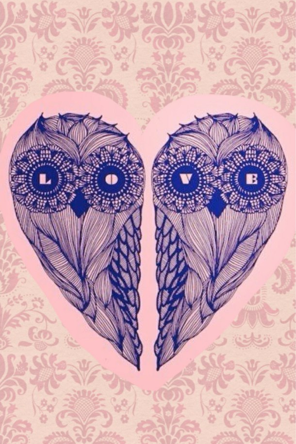 Background Cute Heart Love Owls Pink Sweet Wallpaper