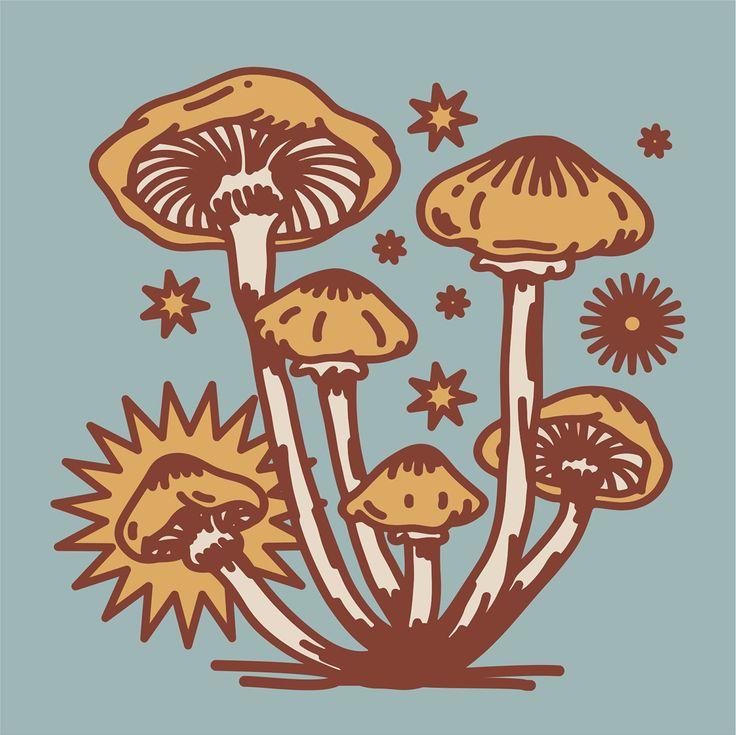 Magic Mushroom Wallpaper Drawing Art