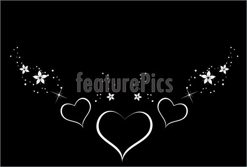 Image Of Nice Background With White Hearts On Black