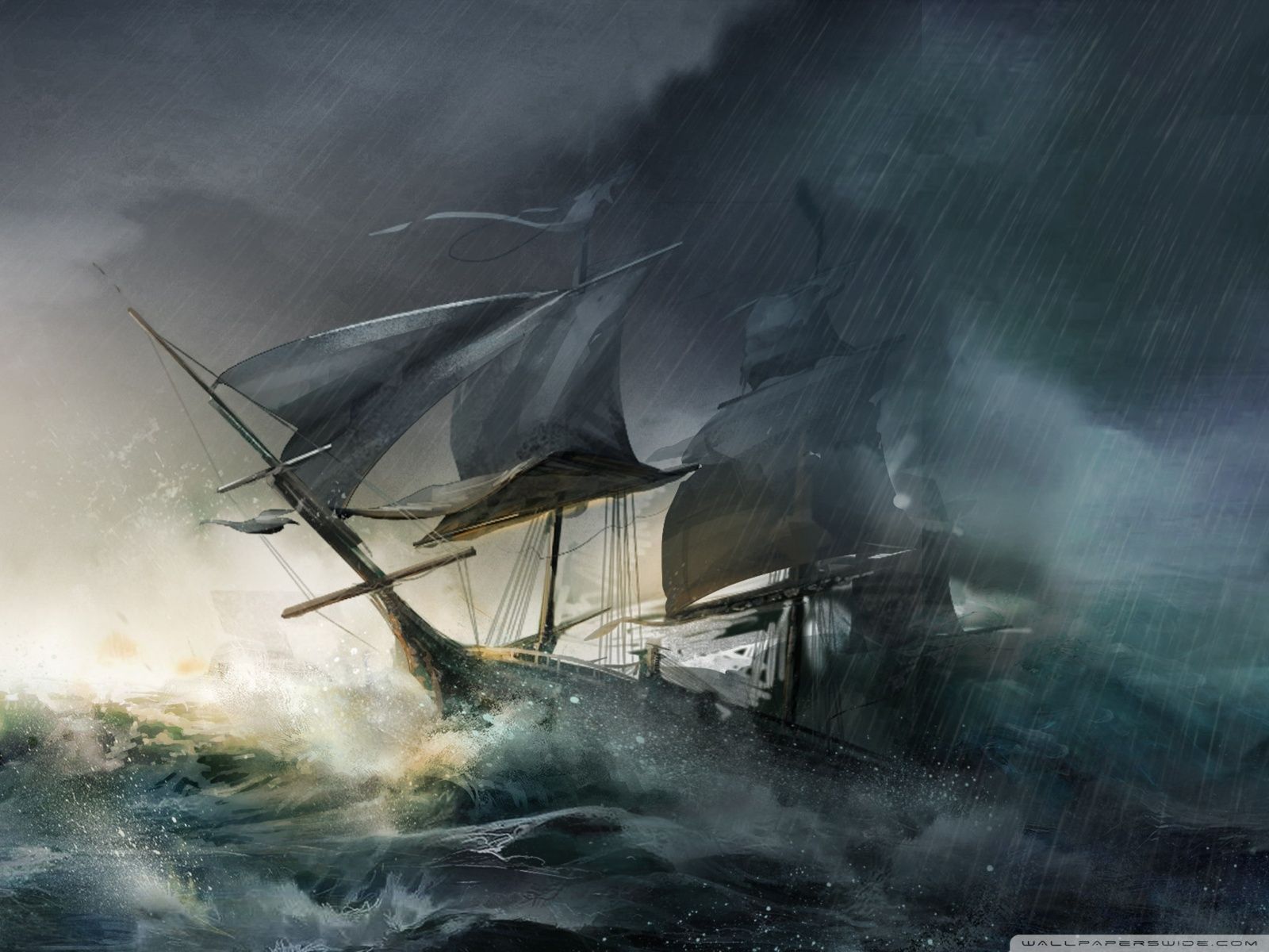 D Ng Nguy N On Ships Storm Wallpaper Assassins