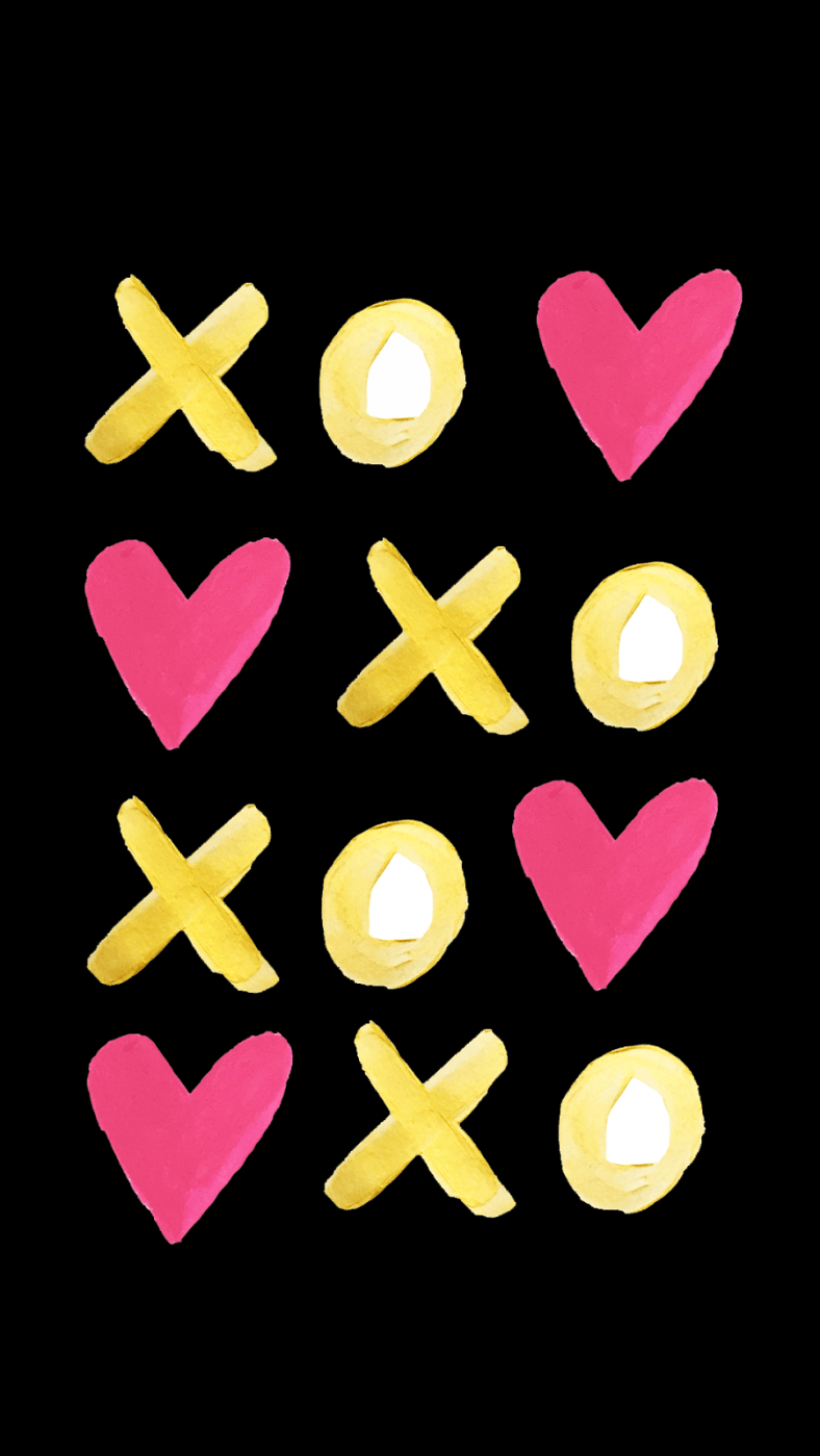 XoXo gold and pink St Valentine iPhone Wallpaper