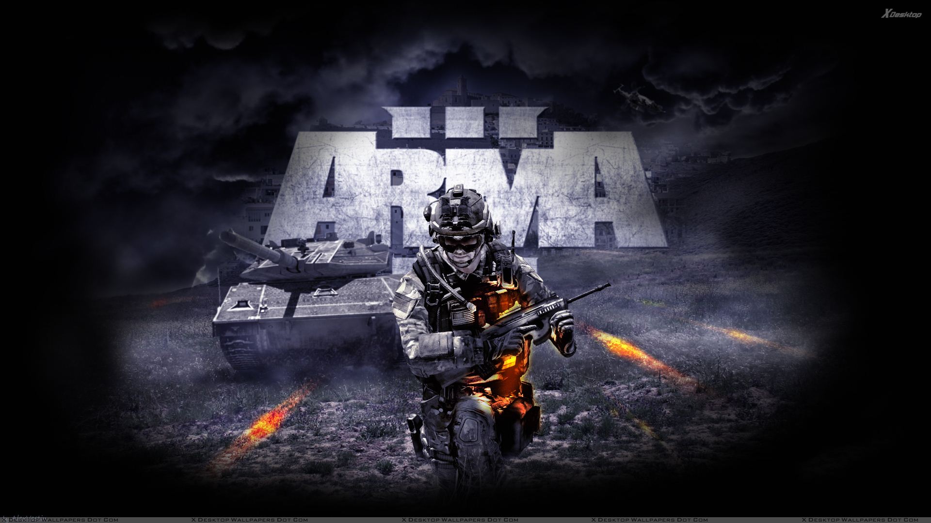 Arma Running Soldier Black Background Wallpaper