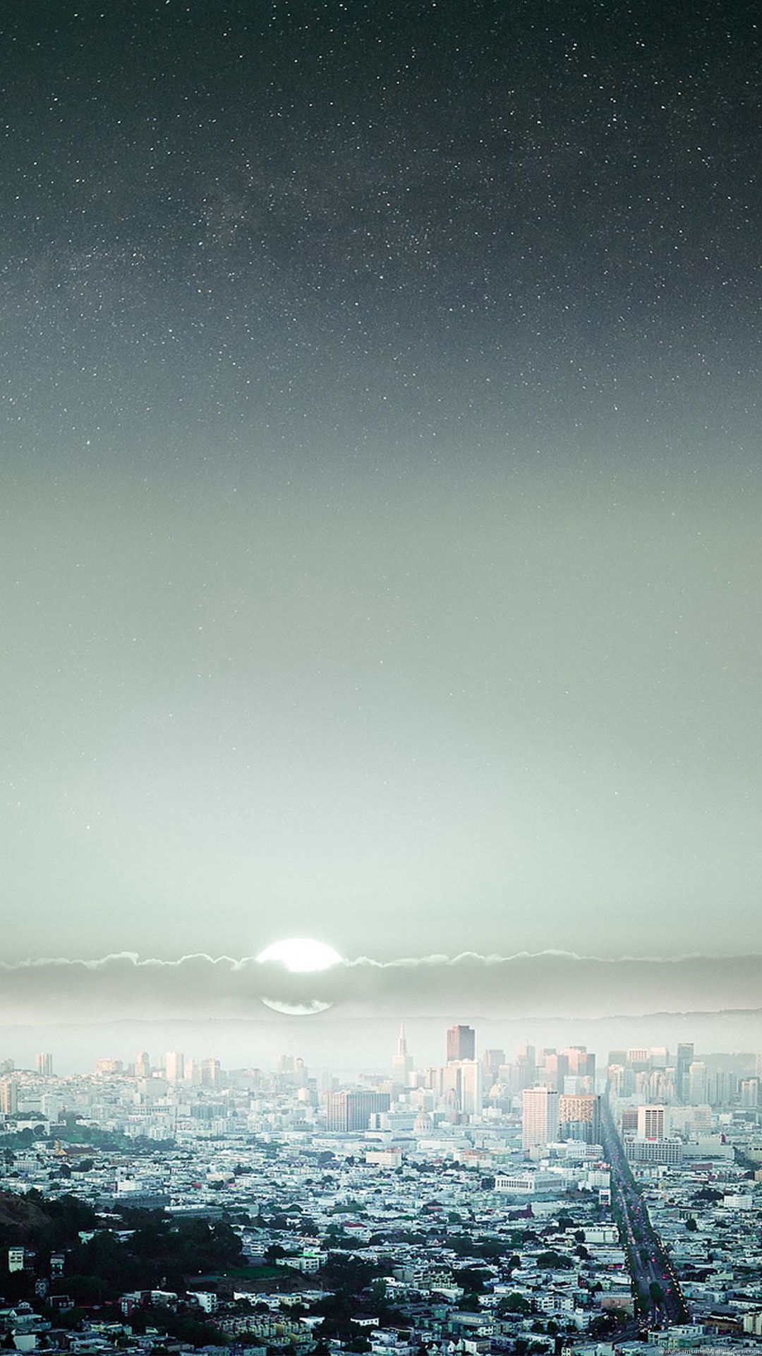 Starry Night Sky Big City iPhone Plus HD Wallpaper Ipod