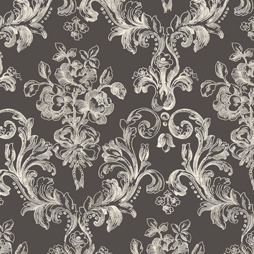 Victorian Damask in White on Black GC29827 D Marie Interiors