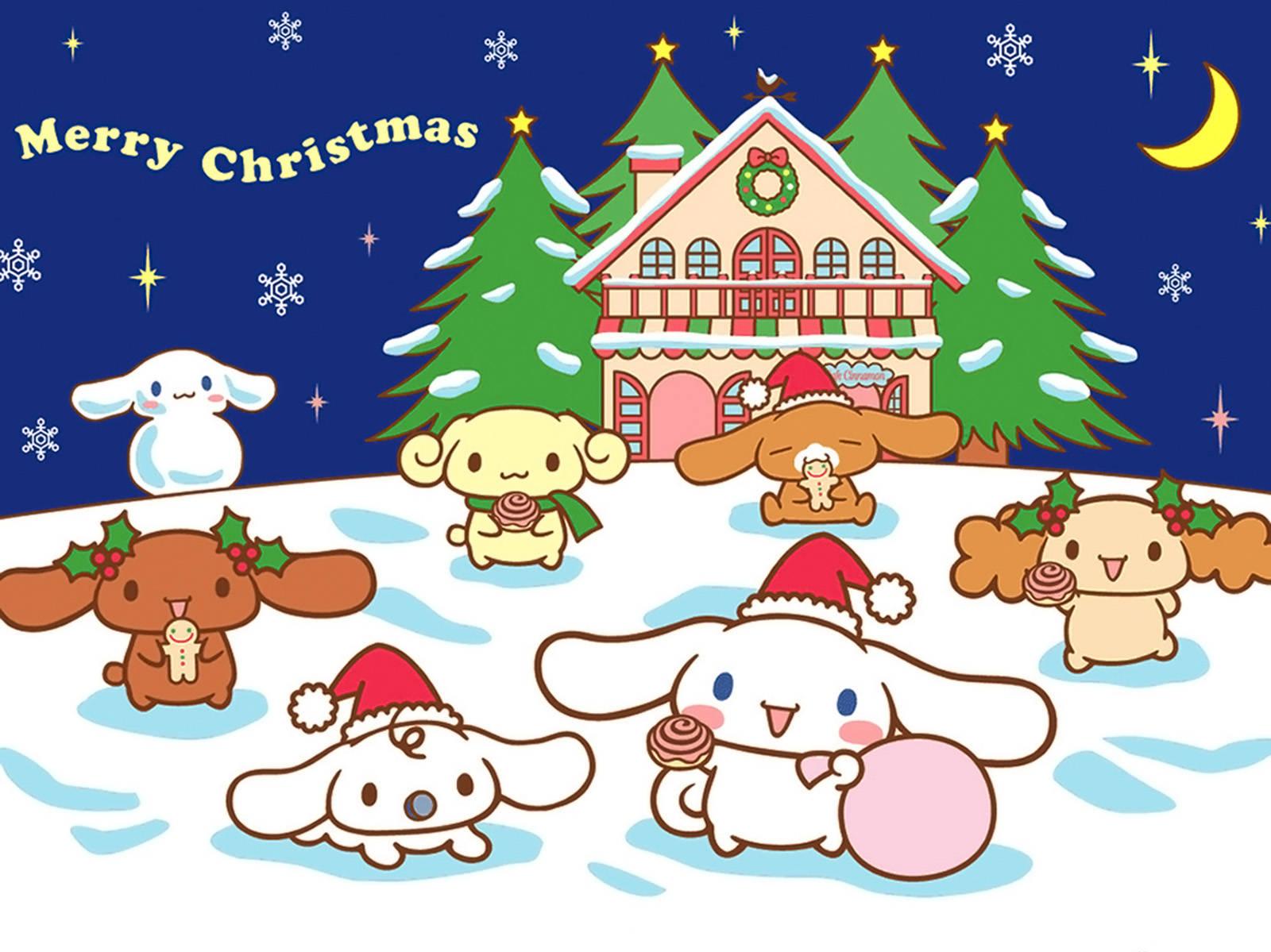 Download Merry Christmas Sanrio Characters Wallpaper