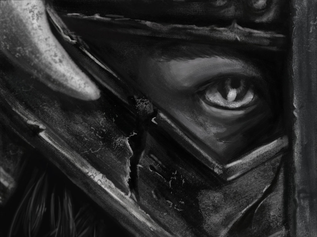 Skyrim trailer speed Painting Black And White by Learningasidraw on