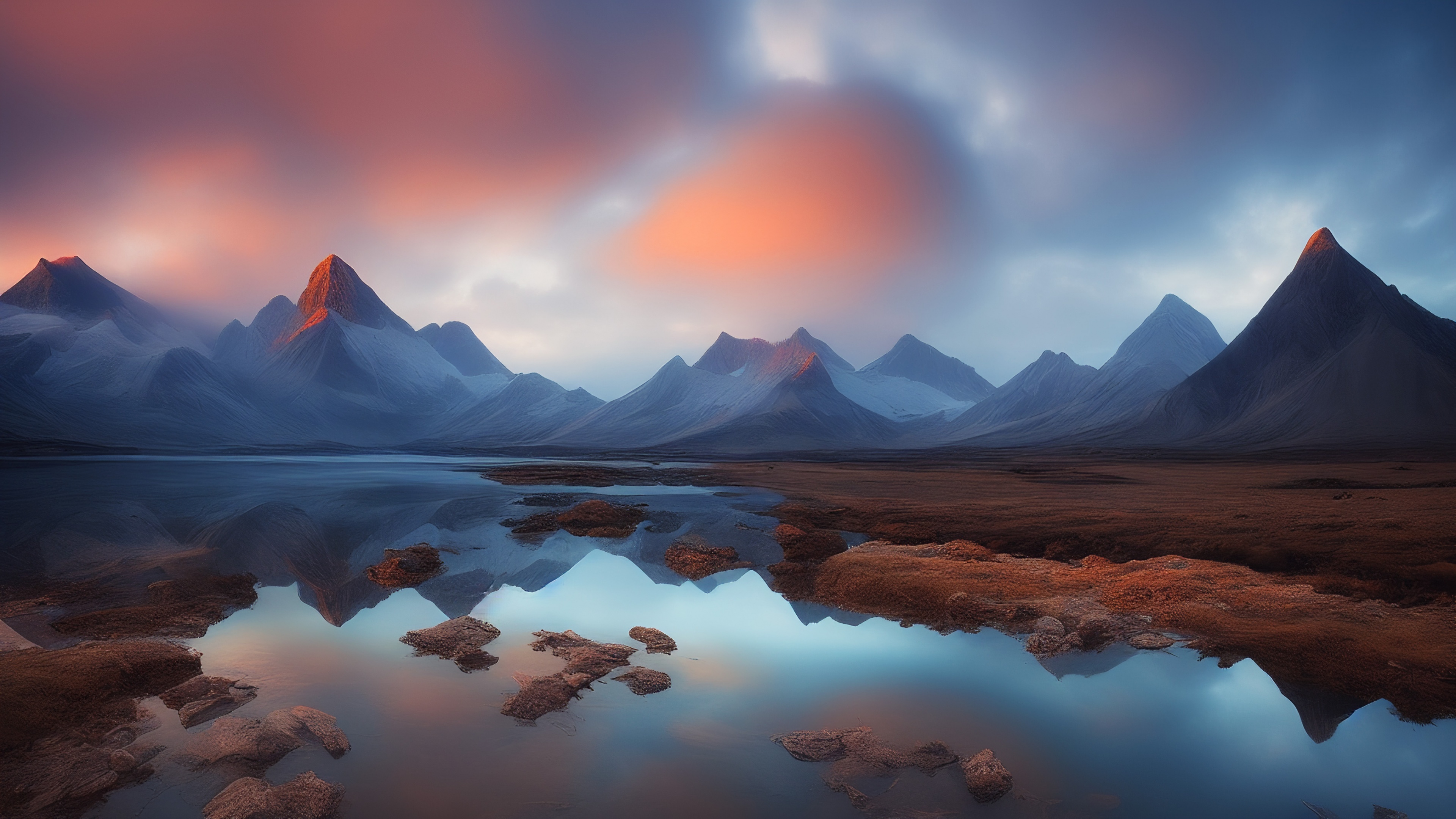 Mountains Wallpaper 4k Scenery Landscape Lake Evening