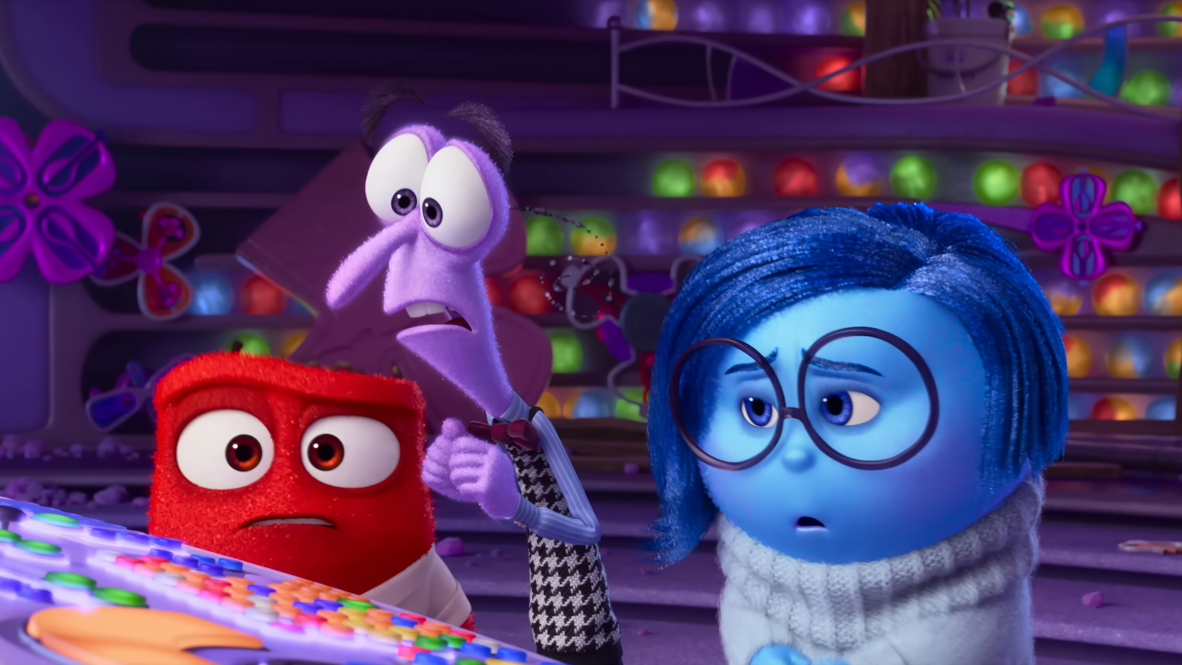 Inside Out Sadness Fear Anger 4k Wallpaper