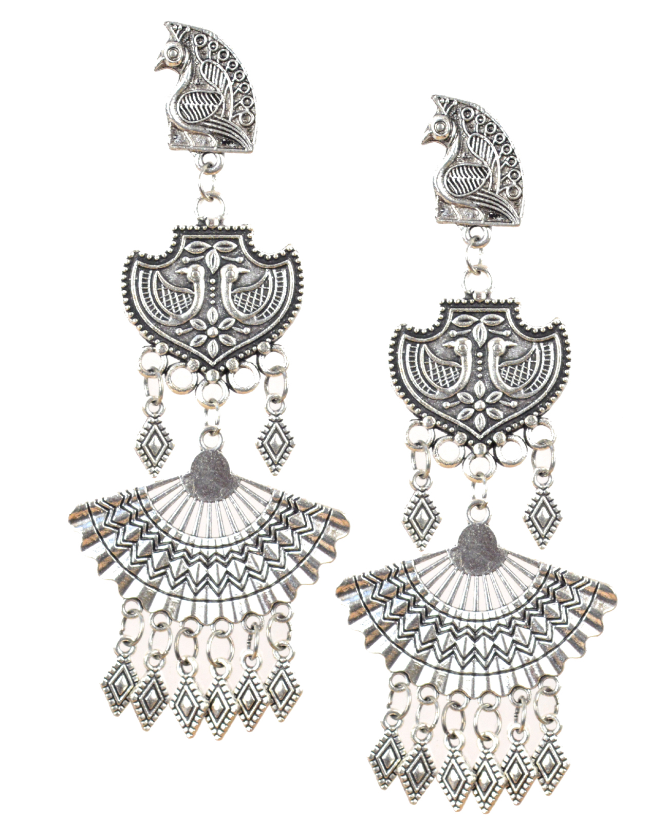Oxidised Silver Fashion Earrings For Women Design Nisuj