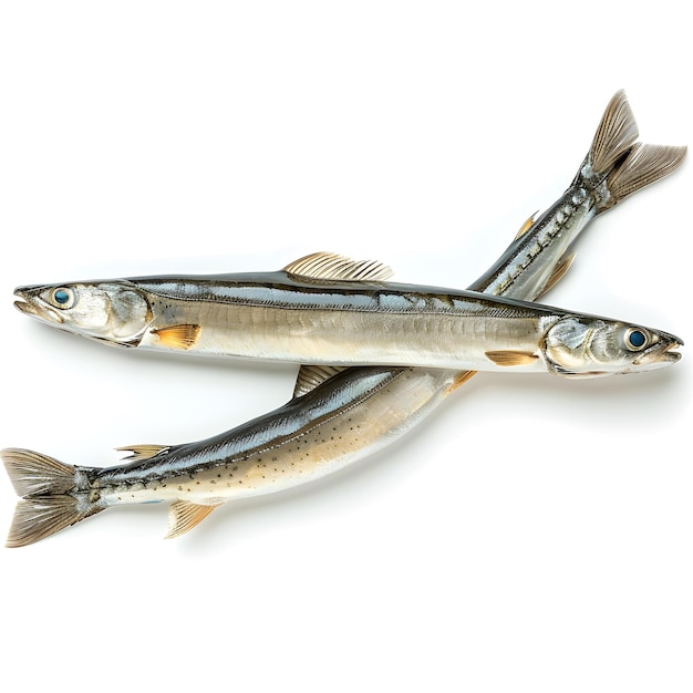 Two Pond Smelts On White Background Wallpaper