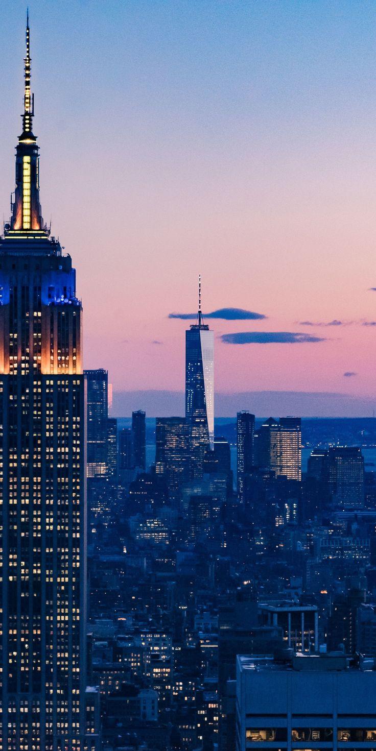 New York Sunset Buildings Wallpaper Cityscape