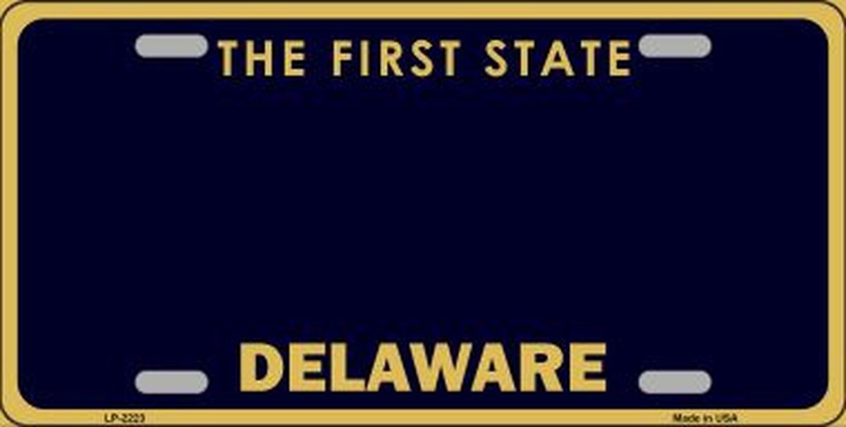 Delaware State Background Blank Novelty Metal License Plate