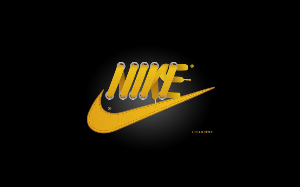 Nike HD Wallpaper Yellow Font And Logo Black