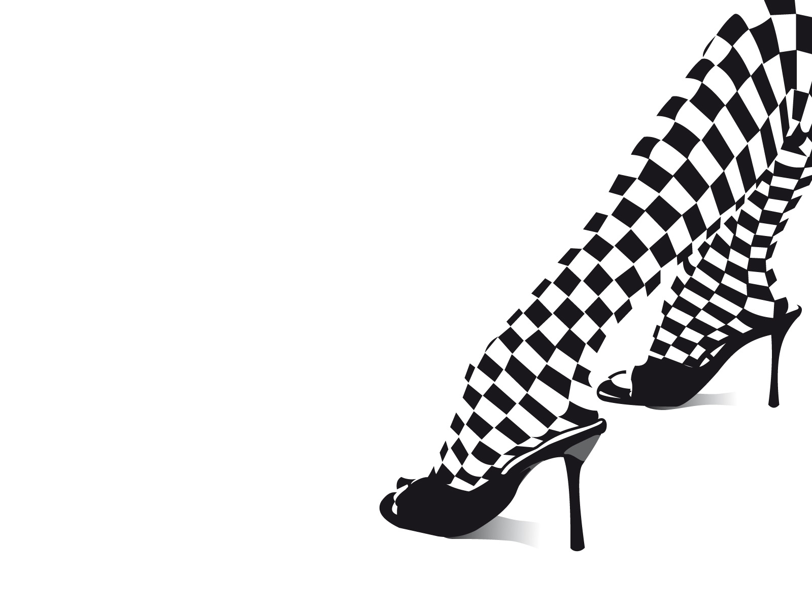 Black And White High Heel Shoe Desktop Wallpaper