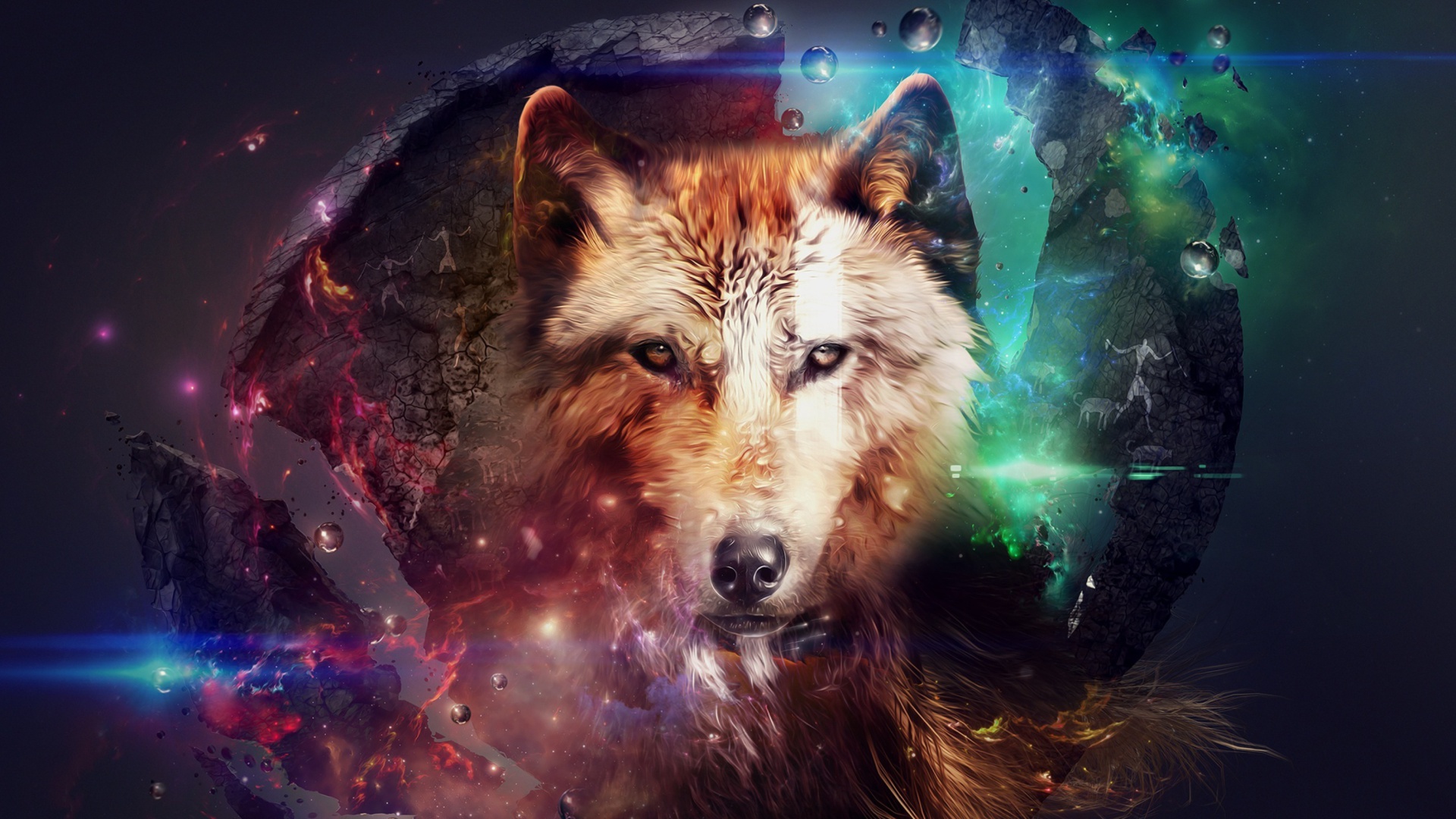 Magic Wolf 1920x1080 free android wallpaper