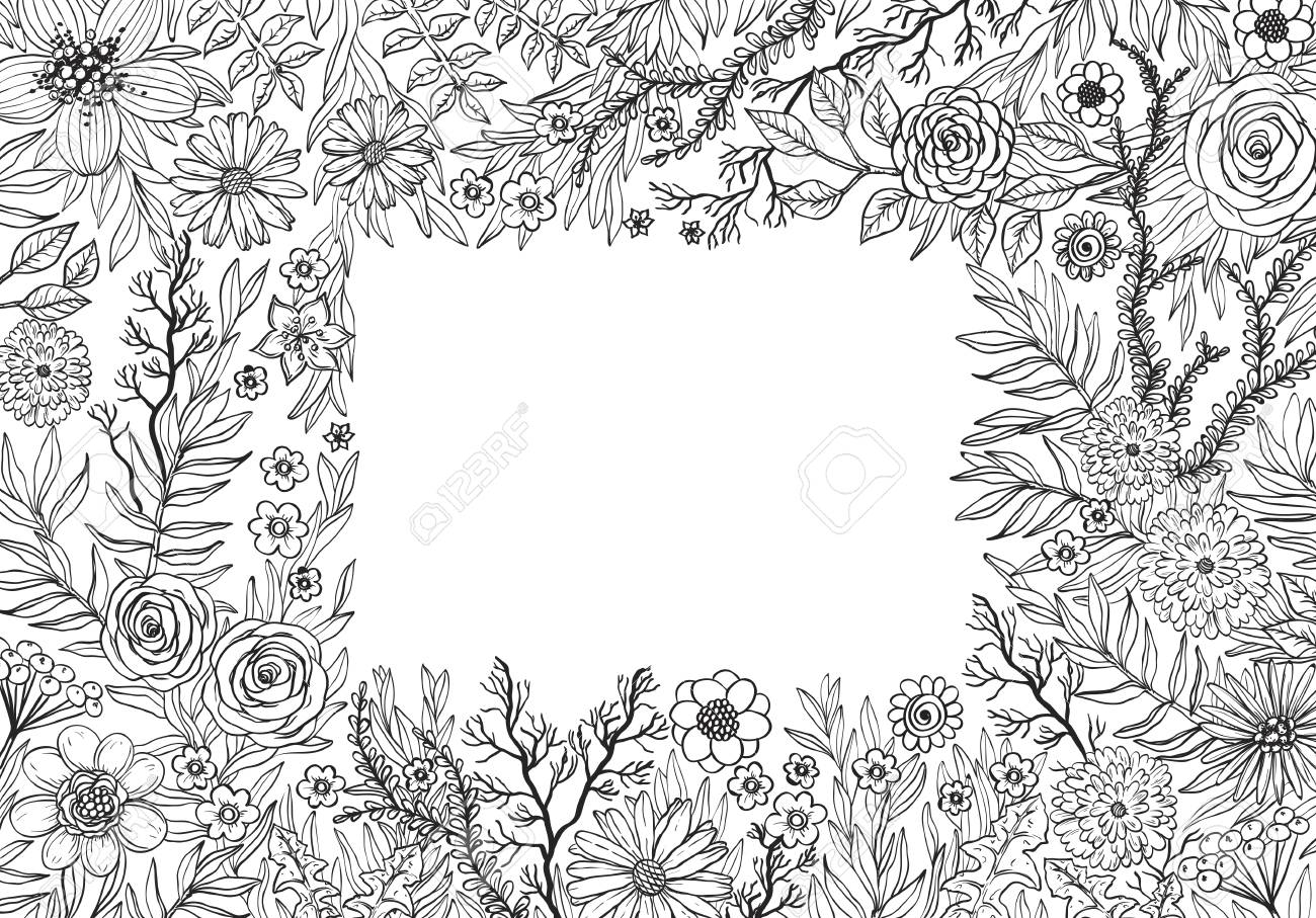 Flowers Drawing Background