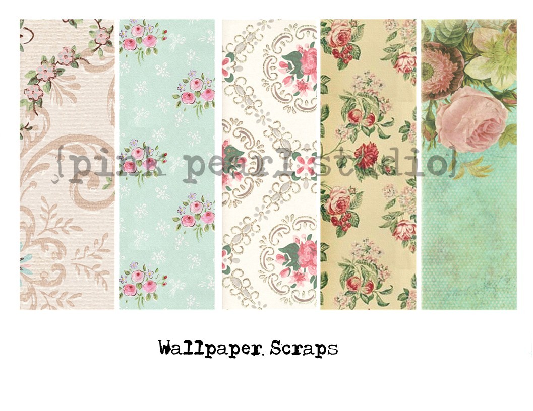 🔥 Free download Vintage Wallpaper Scraps Digital Collage by