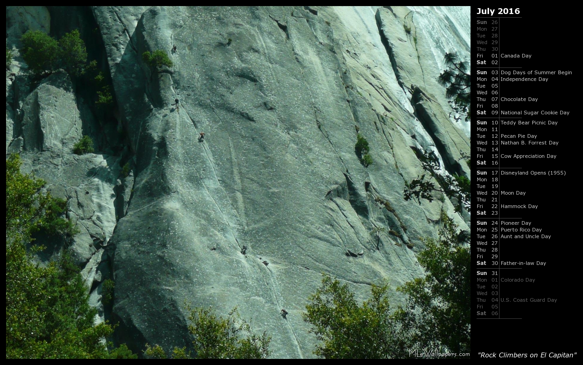 Mlewallpaper Rock Climbers On El Capitan Calendar