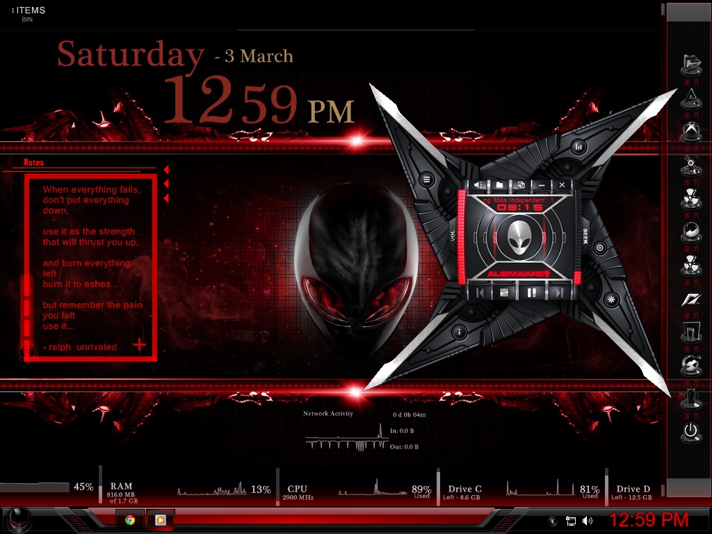My Desktop Red Alienware Theme By Unrivaled22