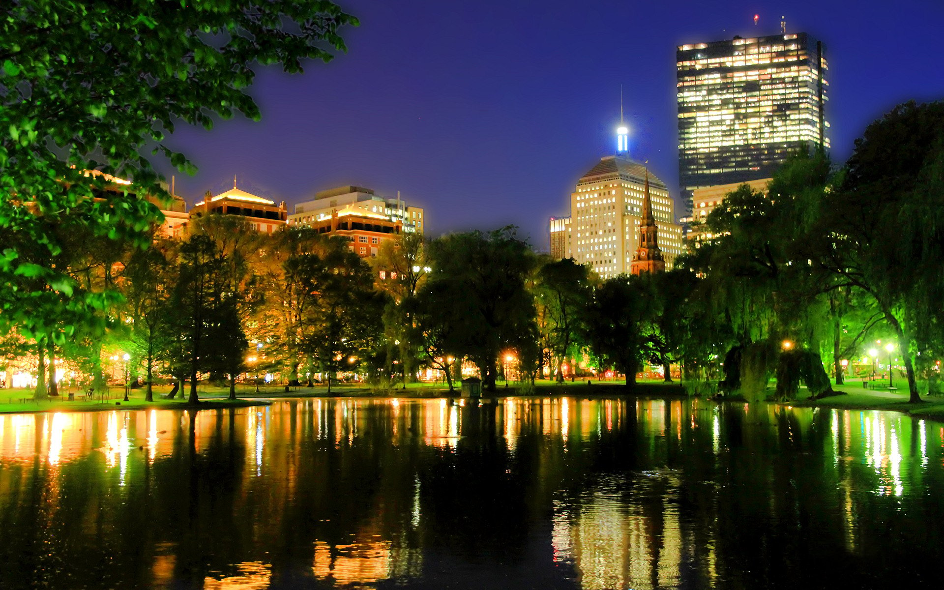 Boston City Night Skyline Hd Wallpaper Free Download Daily Pics