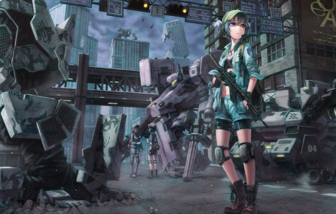Wallpaper Flower Girl Weapons Building Robots Sleeve Touhou