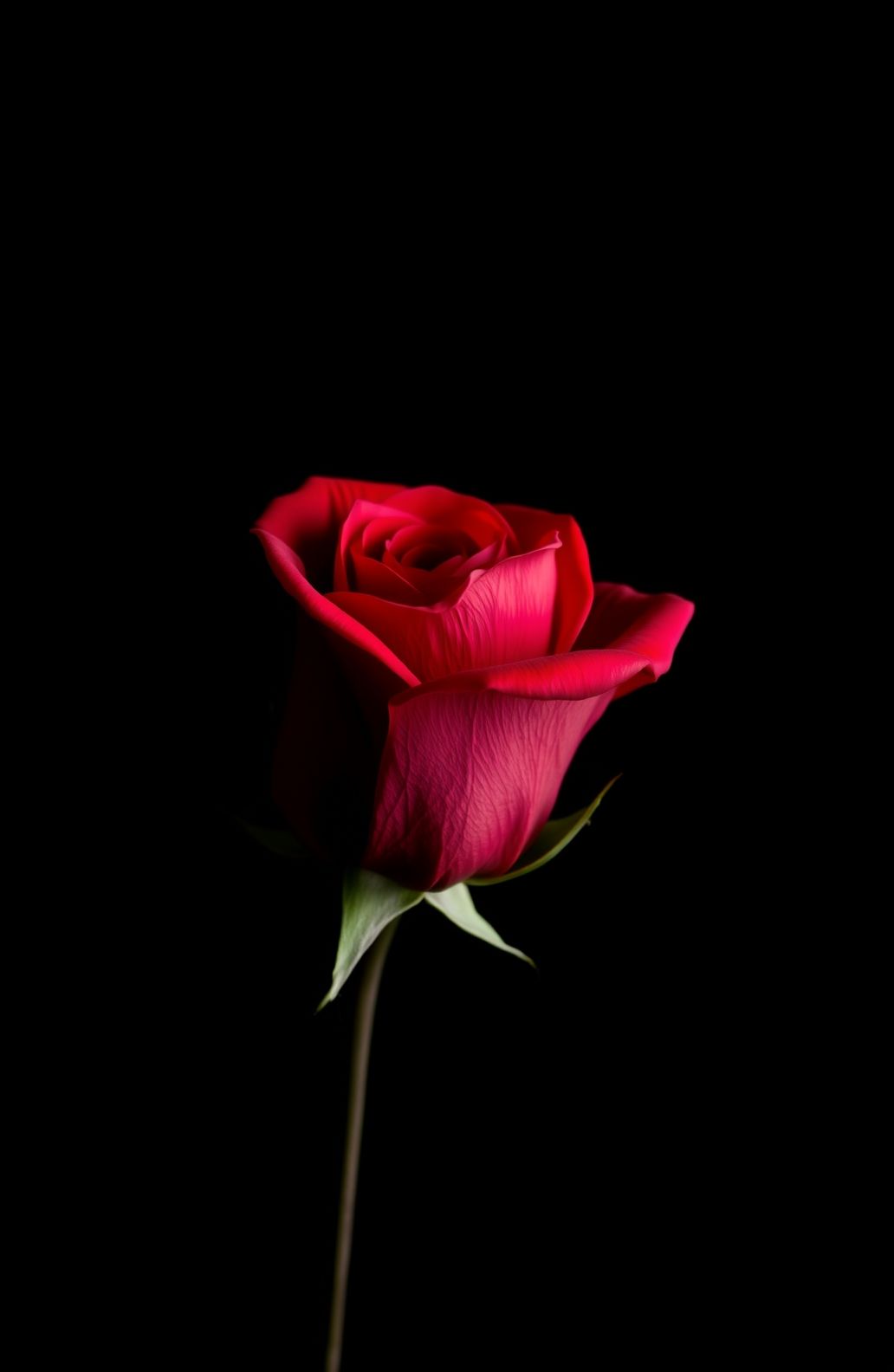 Red Rose Black Background
