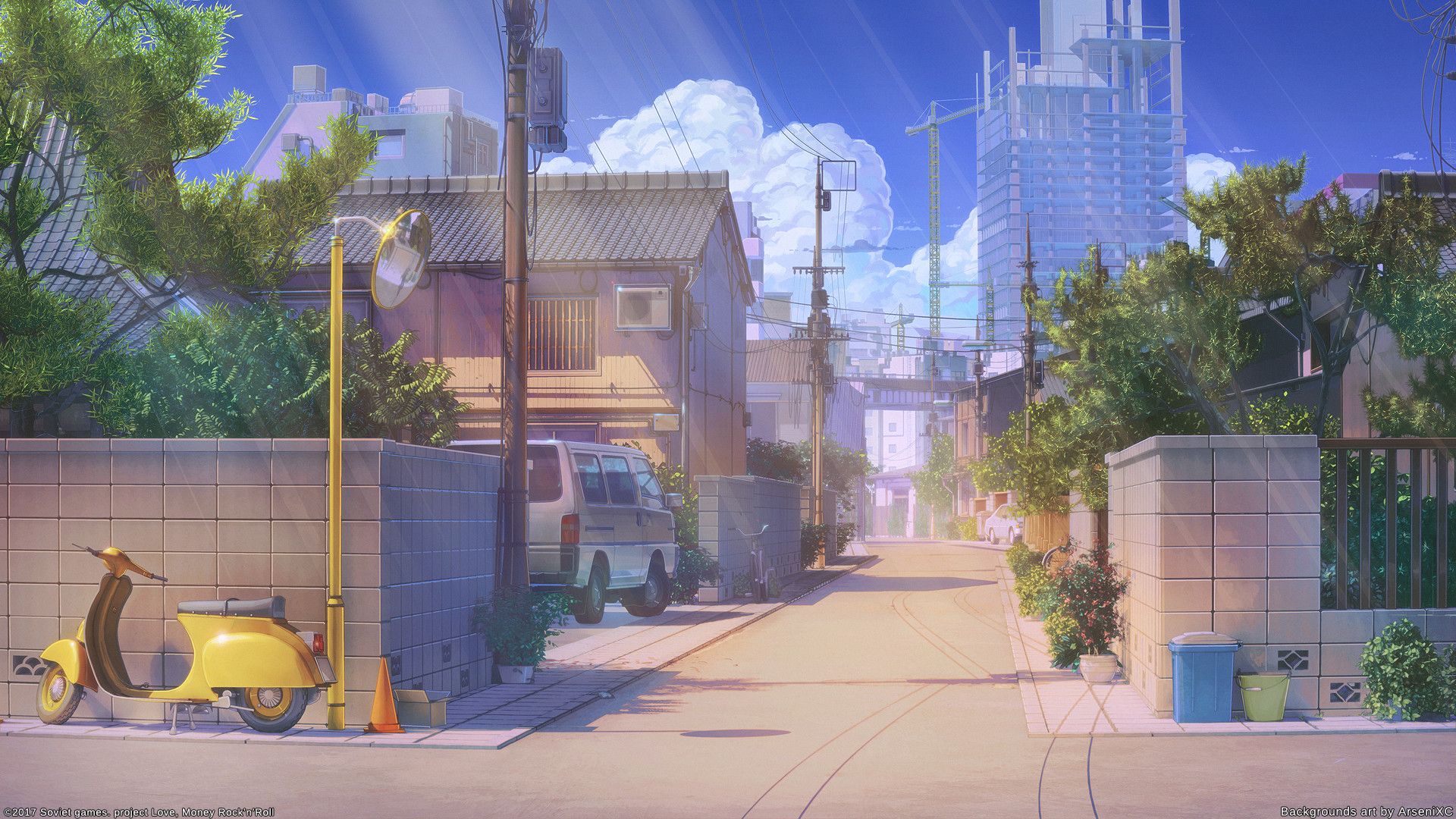 Artstation Street Arseniy Chebynkin Scenery Background Anime
