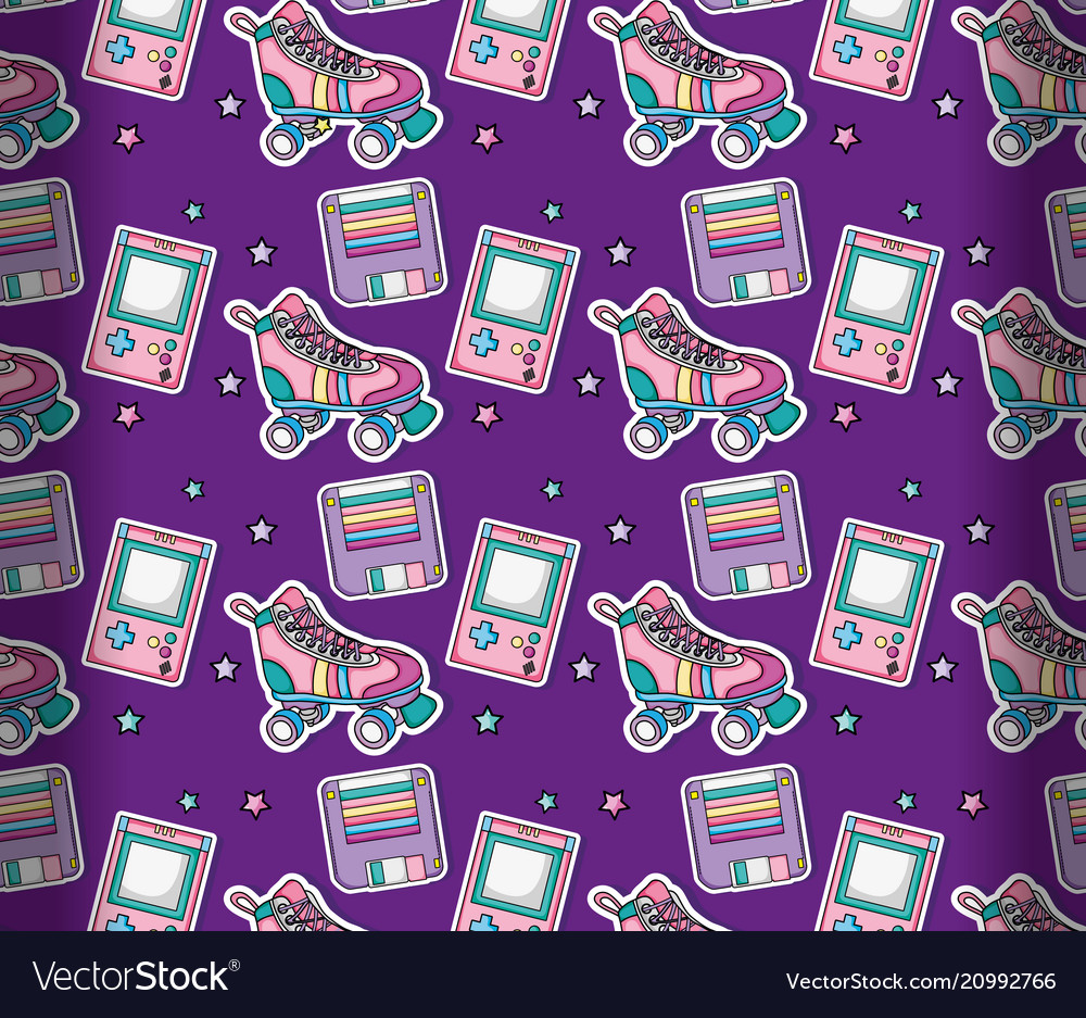 90s Background Cartoons Royalty Vector Image