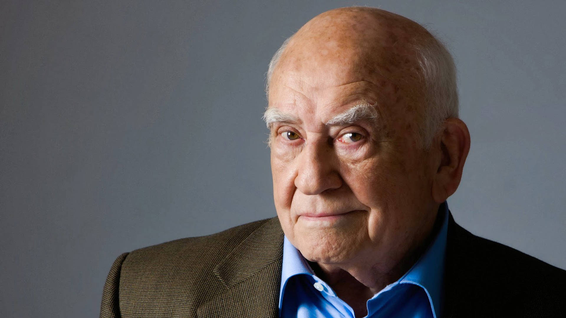 Edward Asner On Dark Gray Wallpaper