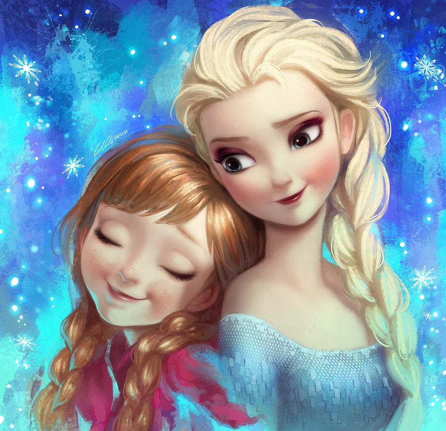 Frozen Elsa And Anna Fan Art By Angju