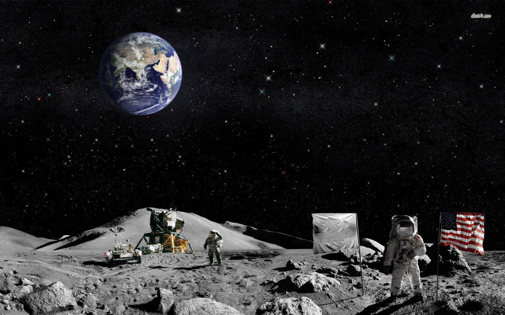 Astronauts on the moon wallpaper   Digital Art wallpapers   8100