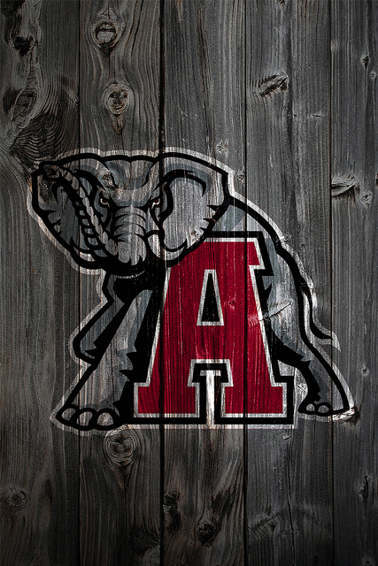 Alabama Crimson Tide Alternate Logo Wood Iphone Background