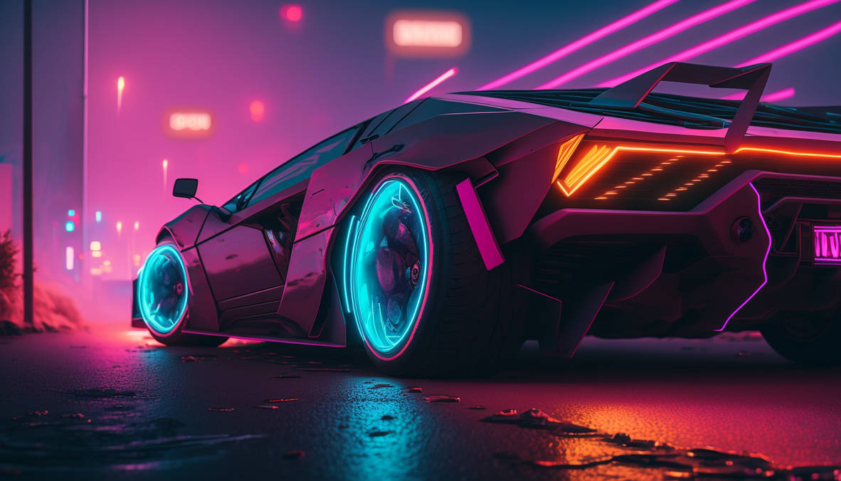 Anime Lamborghini Neon Cyberpunk Wallpaper HD By Resonance007 On