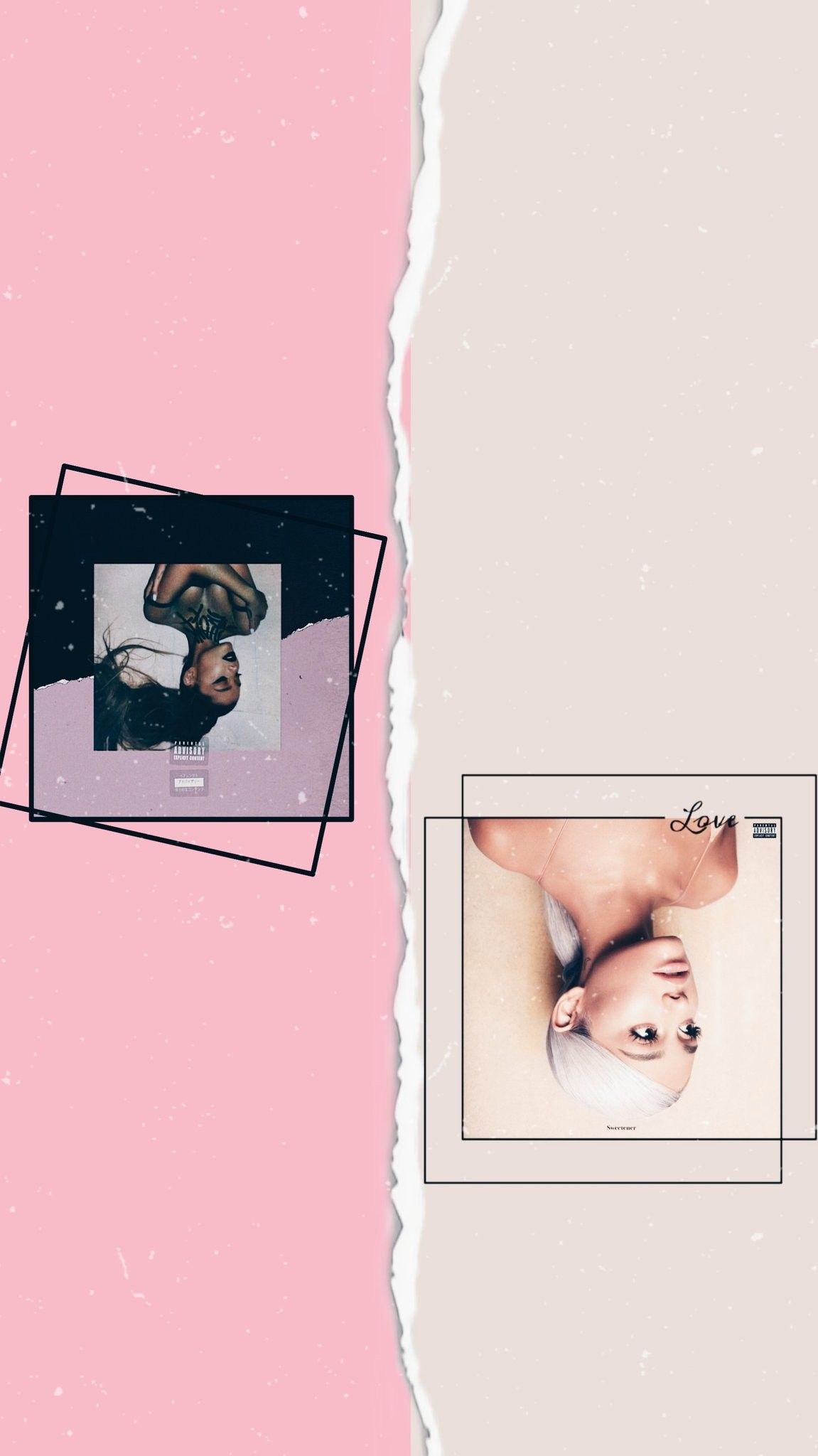 Thank U Next Vs Sweetner Album Ariana Grande Wallpaper