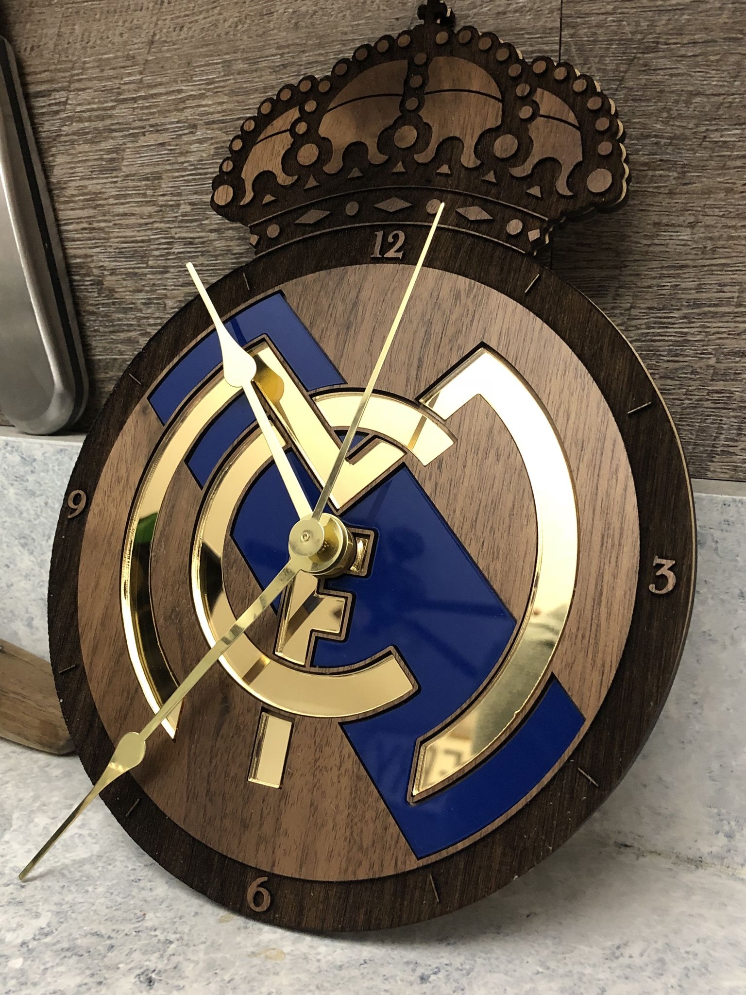 Made a custom Real clock Real madrid logo Real madrid Real