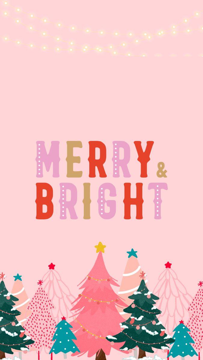 Merry and bright Wallpaper iphone christmas Christmas phone