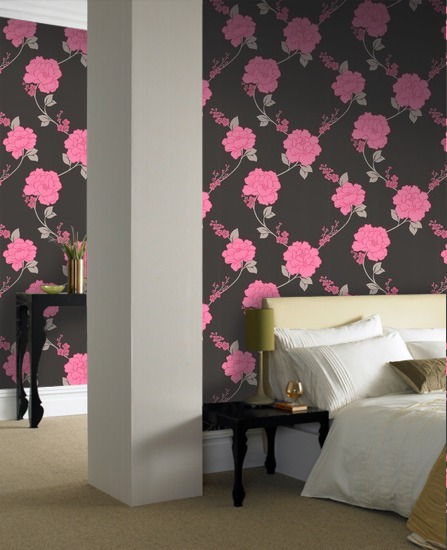 Free Download Pink Wallpaper Web Black And Pink Bedroom