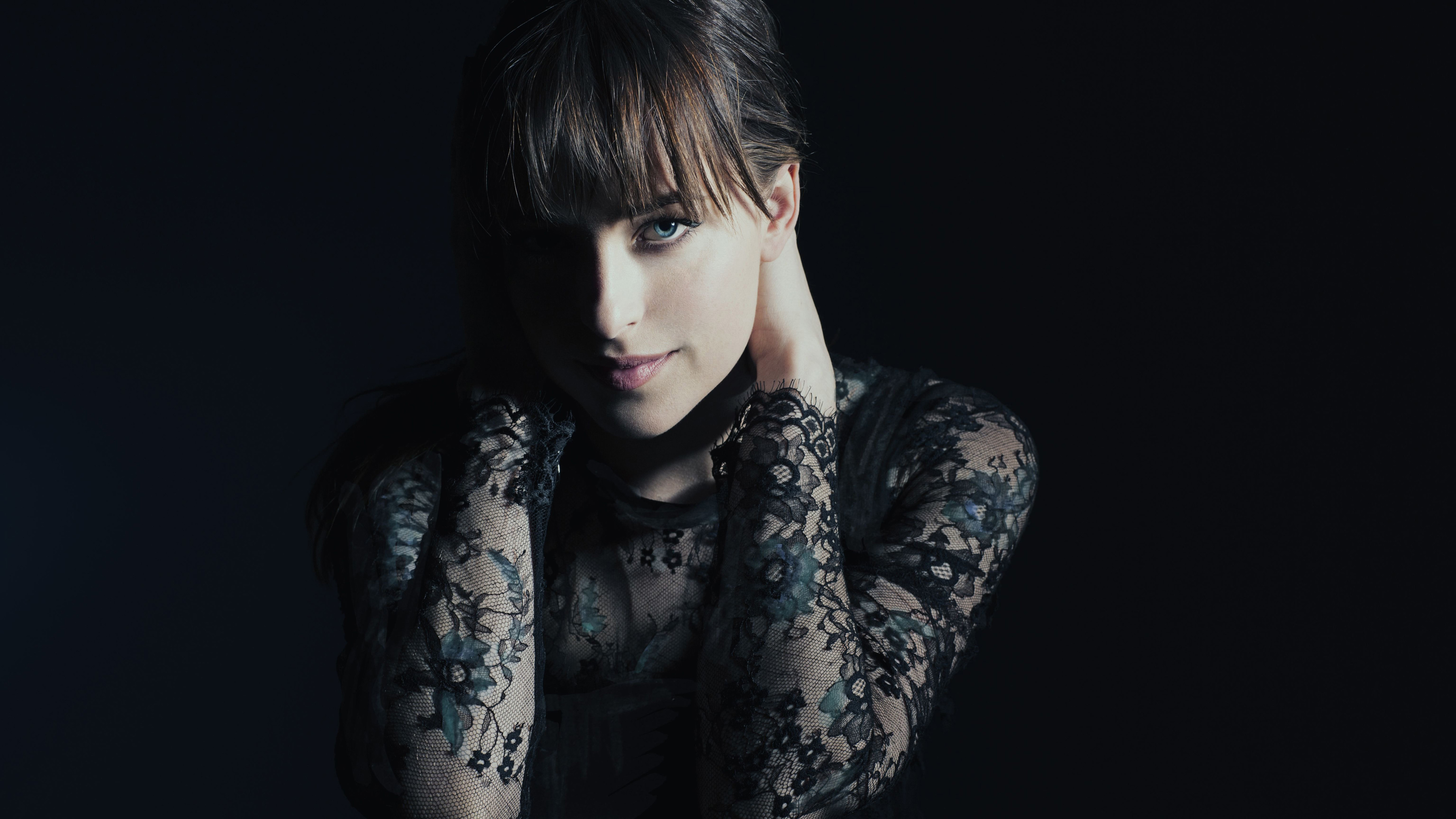 Dakota Johnson Monochrome 4k HD Wallpaper
