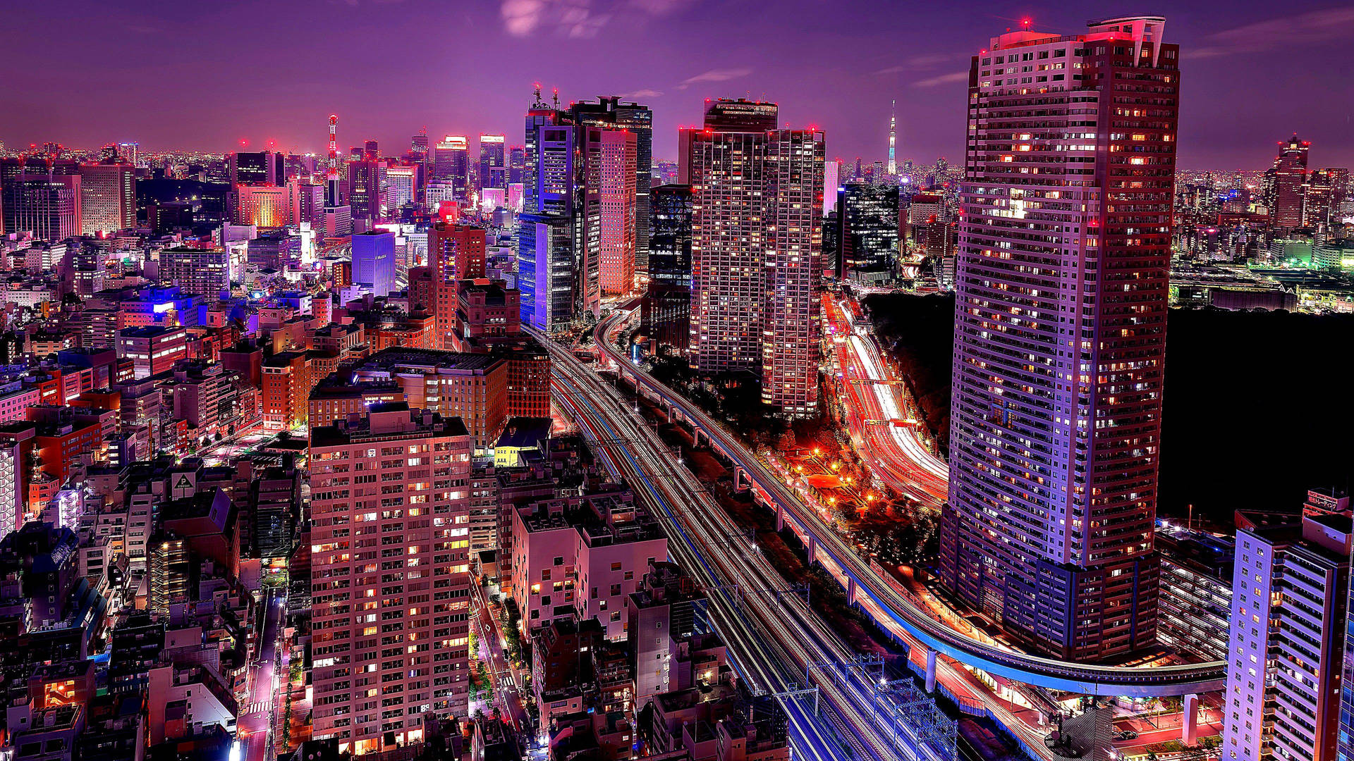 Magnificent Of Tokyo Skyline From Seaside Top Observatory Wallpaper