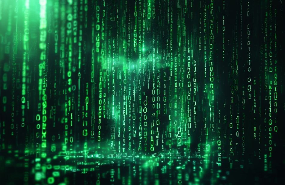 Matrix Binary Code Falling Wallpaper