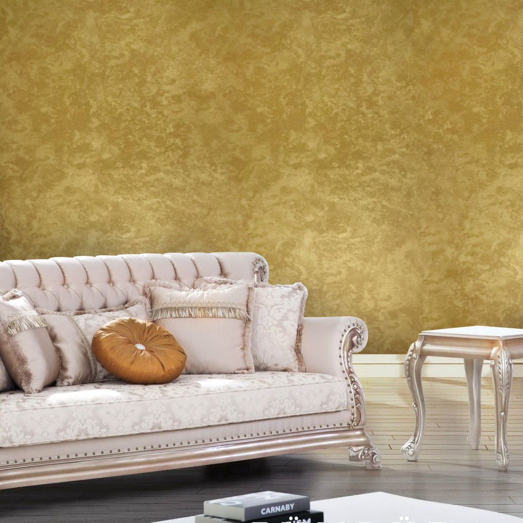 Gold Plain Textured Yellow Wallpaper Wallcoveringsmart