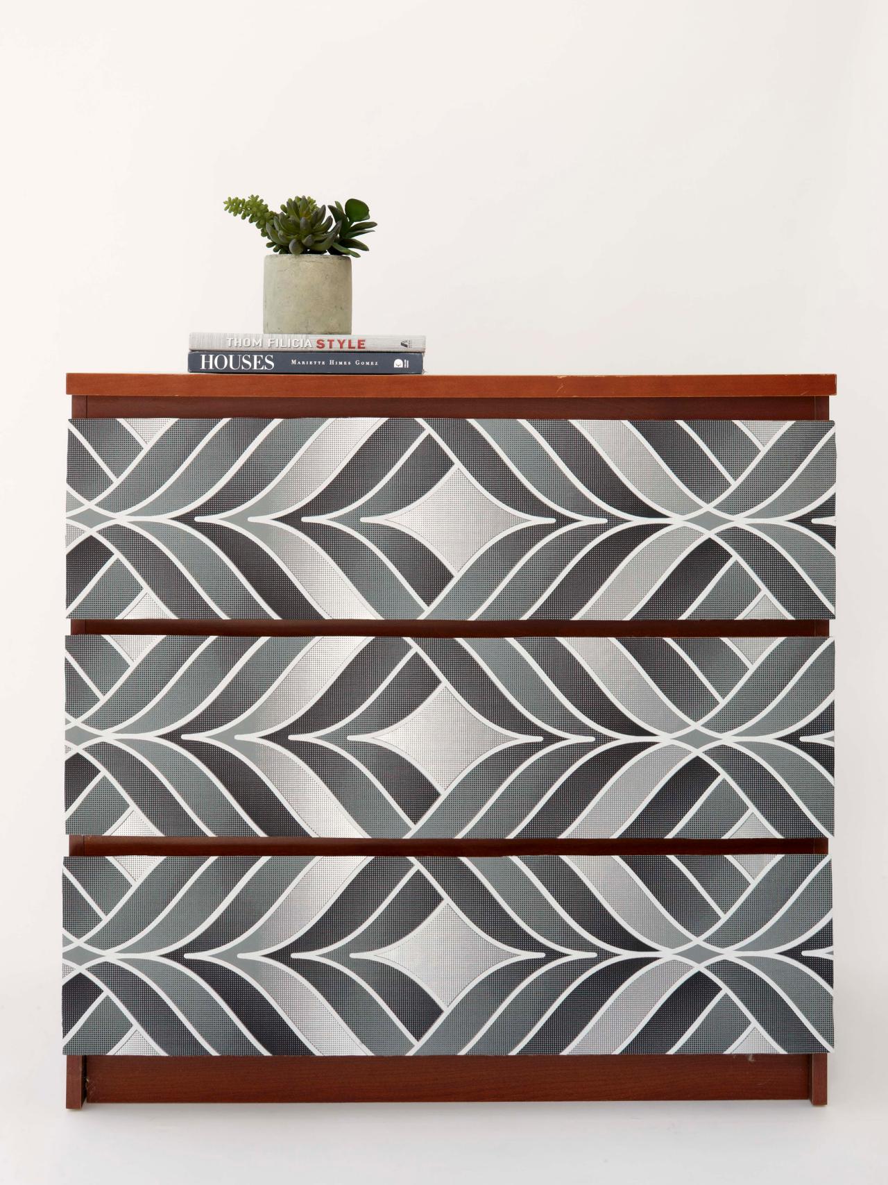 Dress Up A Dresser With Wallpaper Stylish Are Making Huge