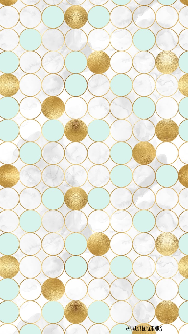 Marble Gold And Mint Green Circle Wallpaper
